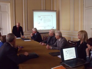 Uroczyste posiedzenie Komitetu Nauk o Pracy i Polityce Społecznej PAN, prof. J. Orczyk, przewodniczący KNoPiPS PAN otwiera posiedzenie Komitetu. 18 kwietnia 2013 r.