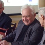 Uroczyste posiedzenie Komitetu Nauk o Pracy i Polityce Społecznej PAN, 18 kwietnia 2013 r., prof. Z. Wiśniewski, prof. M. Kabaj, prof. A. Kurzynowski.