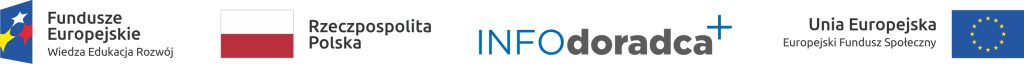 Rozwijanie, uzupełnianie i aktualizacja informacji o zawodach oraz jej rozpowszechnianie za pomocą nowoczesnych narzędzi komunikacji – INFODORADCA+  logo projektu