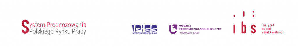 Projekt pn.: "Sys­tem prog­no­zowa­nia pol­skiego rynku pracy" jest realizowany przez konsorcjum: Instytut Badań Strukturalnych, Uniwersytet Łódzki oraz Instytut Pracy i Spraw Socjalnych