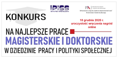 XXII edy­cja konkursu na najlep­sze prace mag­is­ter­skie i dok­torskie uroczystość  wręczenia nagród online.