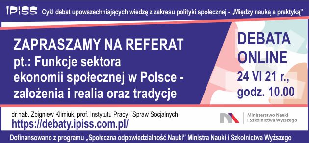 Zapraszamy na debatę pt.: Ekonomia społeczna i solidarna: na ile „społeczna” i „solidarna”?